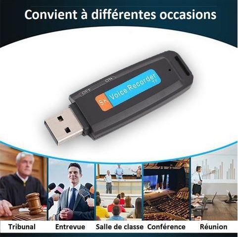 Clé USB avec enregistreur vocal intégré
