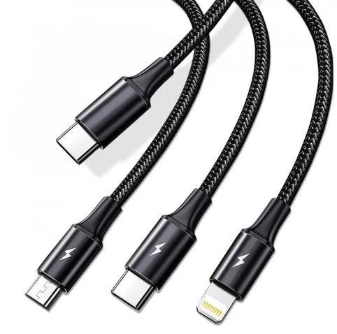 ANCIEN Câble chargeur ultra rapide 3 en 1 pour Android / iPhone / Type-C