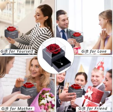 Coffret Rose Éternelle & son Collier d'Amour