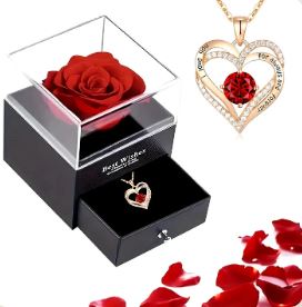 Coffret Rose Éternelle & son Collier d'Amour