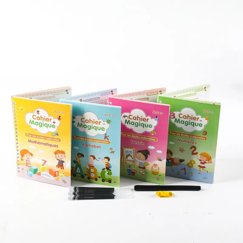Cahier 3D Magique de Calligraphie Réutilisable pour Enfants