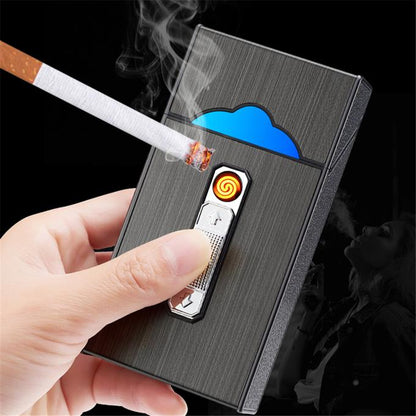 Etui de Cigarettes Lumineux avec Briquet USB Intégré