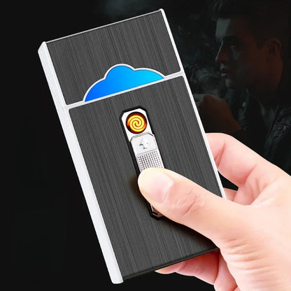 Etui de Cigarettes Lumineux avec Briquet USB Intégré