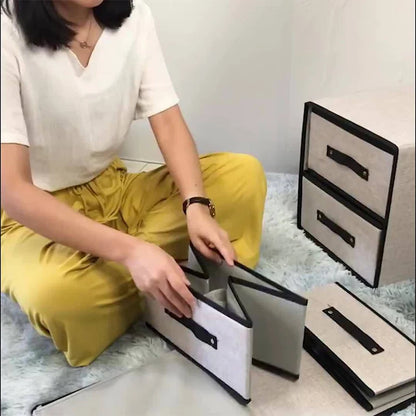 Boîte de Rangement en Tissu Lavable pour Vêtements et Chaussettes