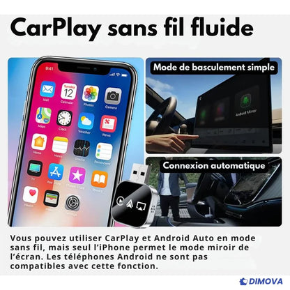 Adaptateur CarPlay sans Fil Universel 3 en 1