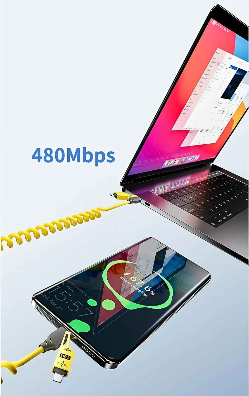 Câble de Charge Rapide 4-en-1 : La Solution de Charge pour Tous Vos Appareils