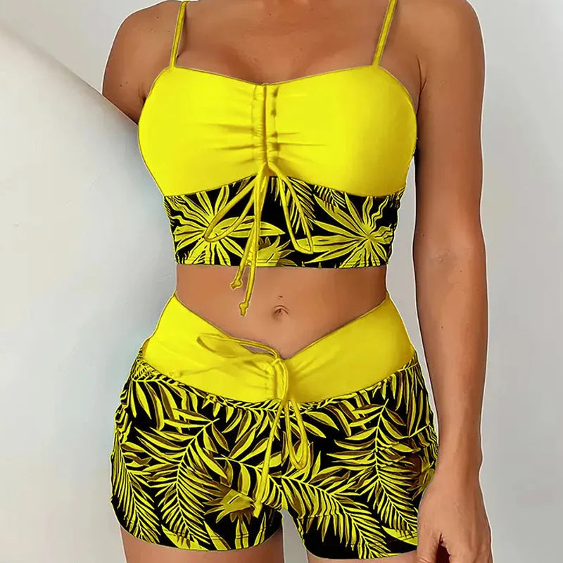 Ensemble de Bikini taille haute à contrôle du ventre