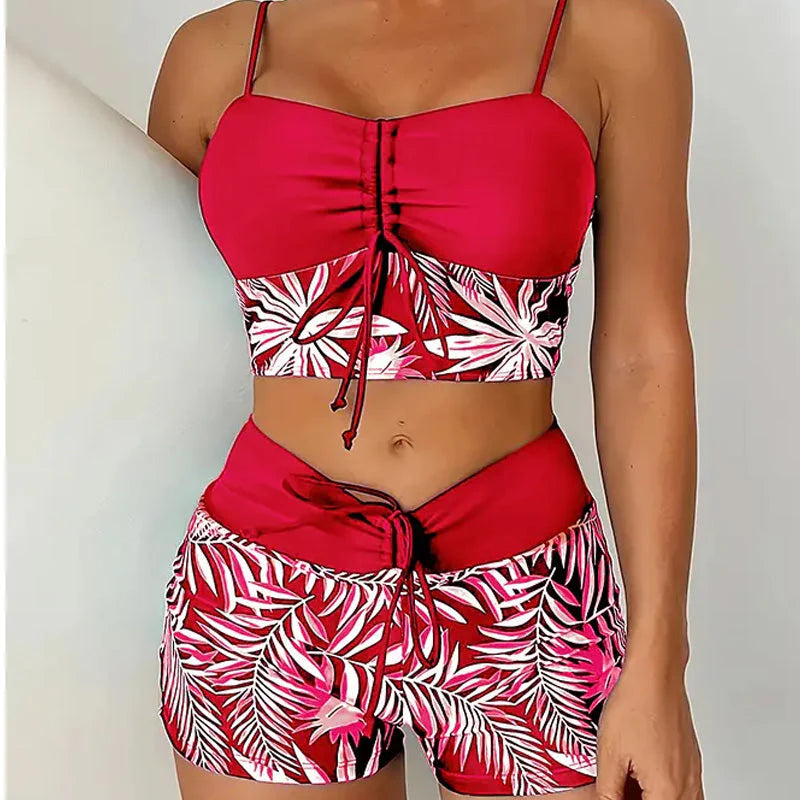 Ensemble de Bikini taille haute à contrôle du ventre