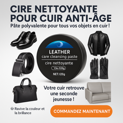 Cire nettoyant pour cuir anti-âge-Pâte Polyvalente de Nettoyage Profond