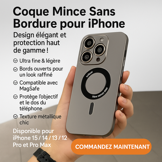 Coque de téléphone sans bordure pour iPhone 16/15/14/13/12