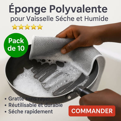 Éponge polyvalente pour vaisselle sèche et humide