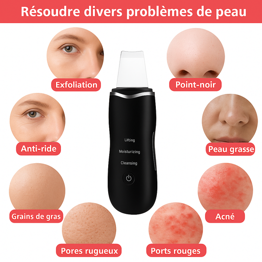 Épurateur de peau ultrasonique – nettoyage en profondeur du visage