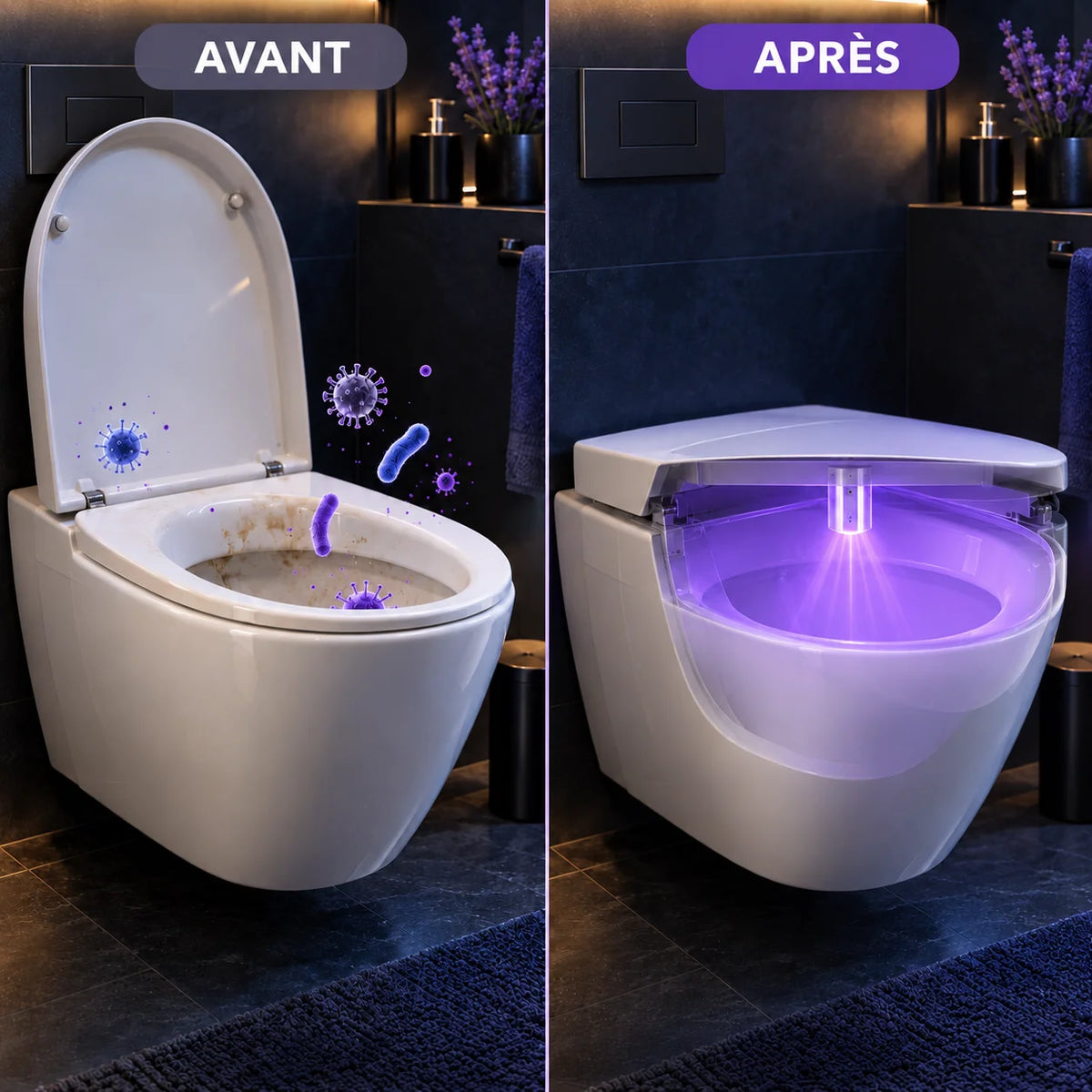 Lampe UV Clean & Light : des toilettes plus saines, jour et nuit
