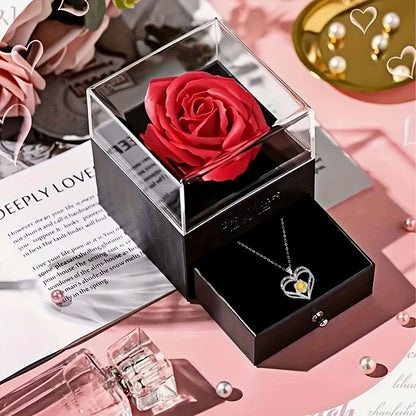 Coffret Rose Éternelle & son Collier d'Amour : L'Écrin d'Amour Éternel