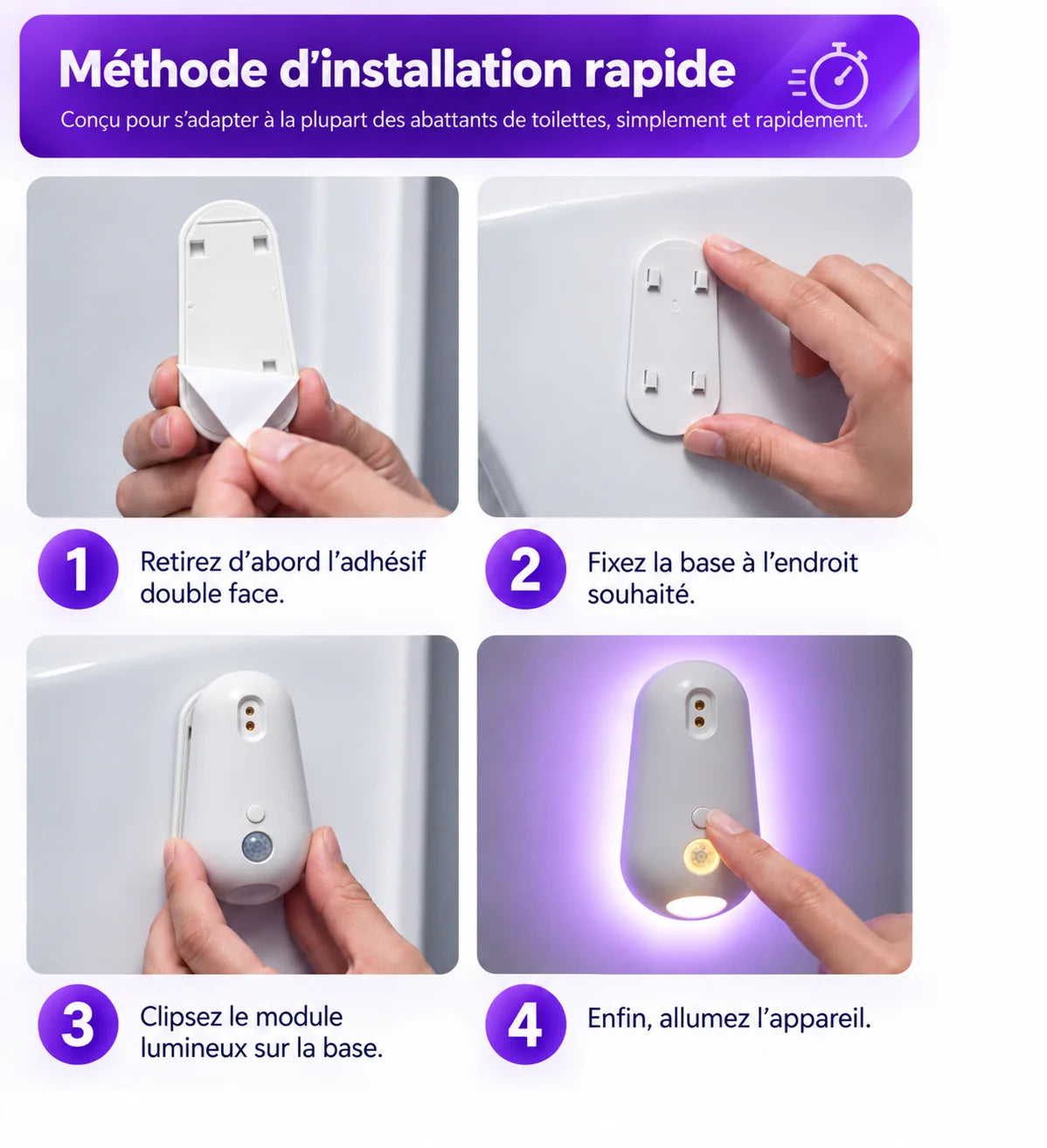 Lampe UV Clean & Light : des toilettes plus saines, jour et nuit