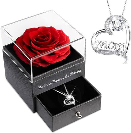 Coffret Rose Éternelle & son Collier d'Amour : L'Écrin d'Amour Éternel