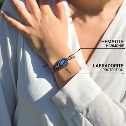 Bracelet Énergie Céleste : Labradorite & Hématite