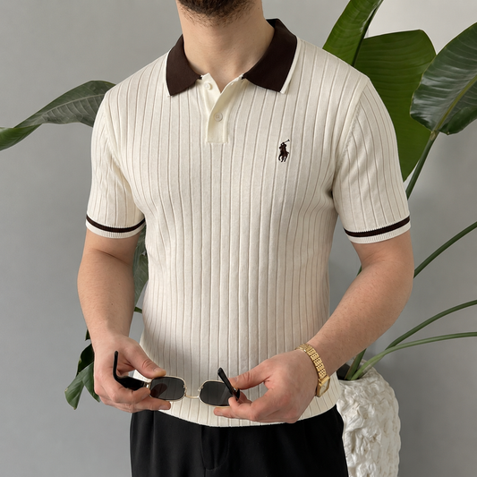 Polo Tricoté Côtelé Premium — Style Élégant & Confort