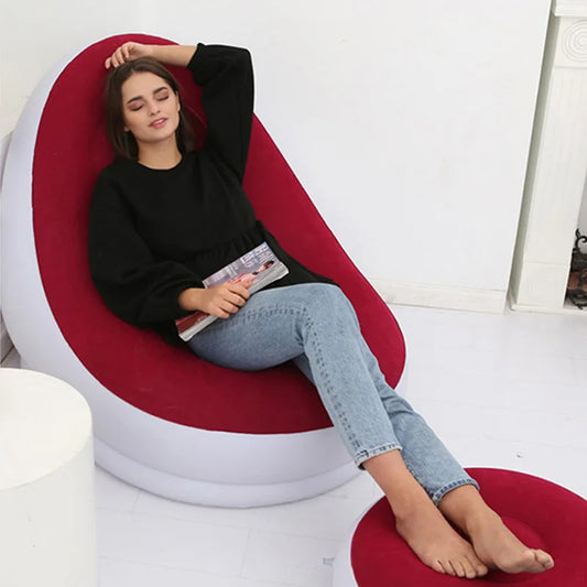 Fauteuil Gonflable en PVC avec Ensemble de Chaise Longue