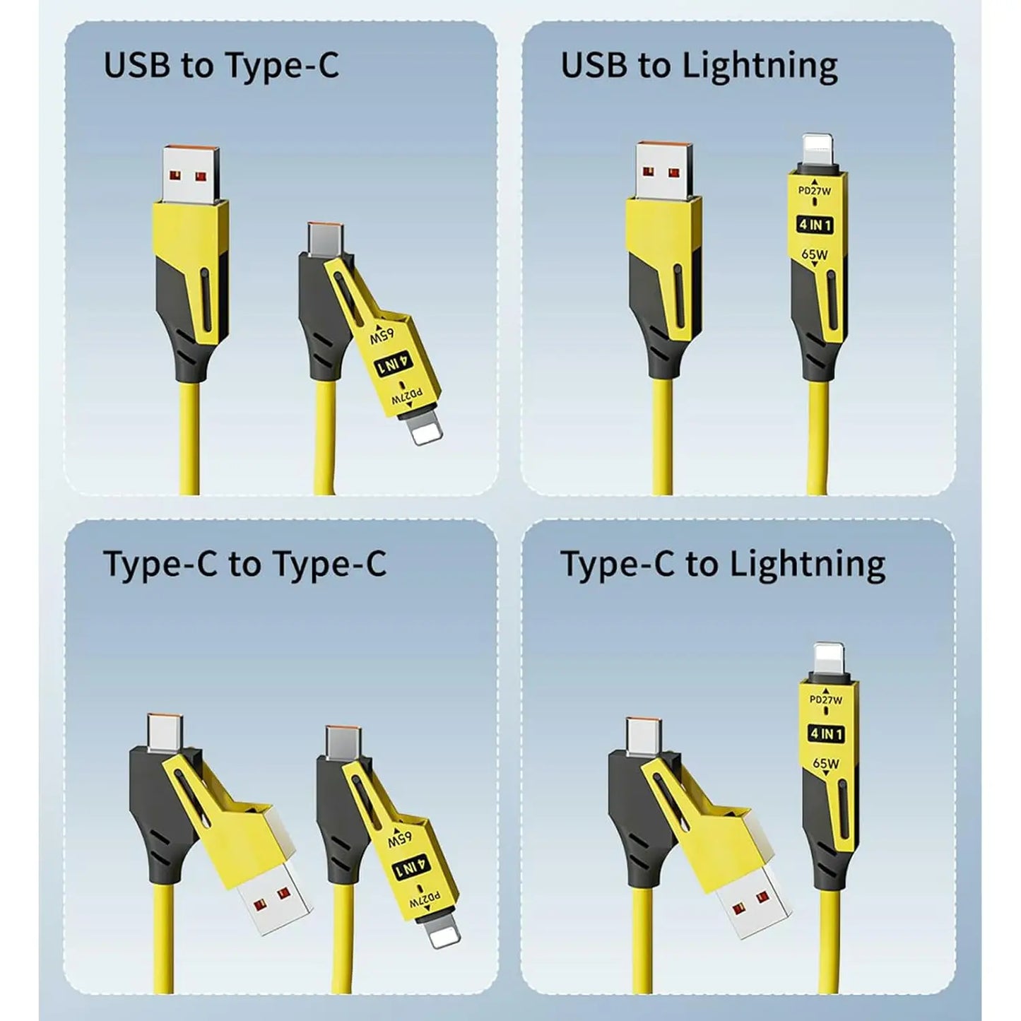 Câble de Charge Rapide 4-en-1 : La Solution de Charge pour Tous Vos Appareils