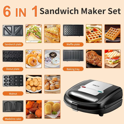 Appareil de cuisson multifonction 7 en 1 - Machine à Sandwich Électrique