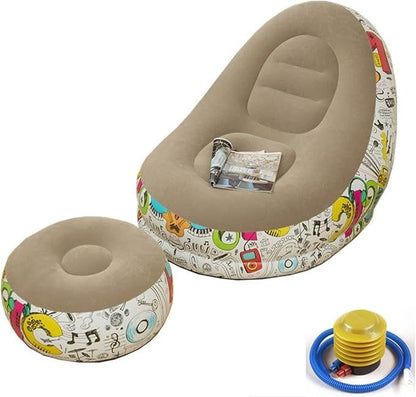 Fauteuil Gonflable en PVC avec Ensemble de Chaise Longue