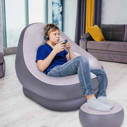 Fauteuil Gonflable en PVC avec Ensemble de Chaise Longue