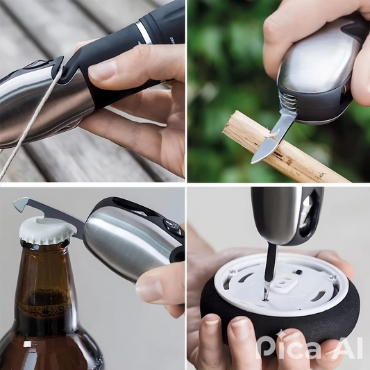 Torche Multi-Outils Durable 7 en 1 : Votre Parfait Compagnon d'Aventures