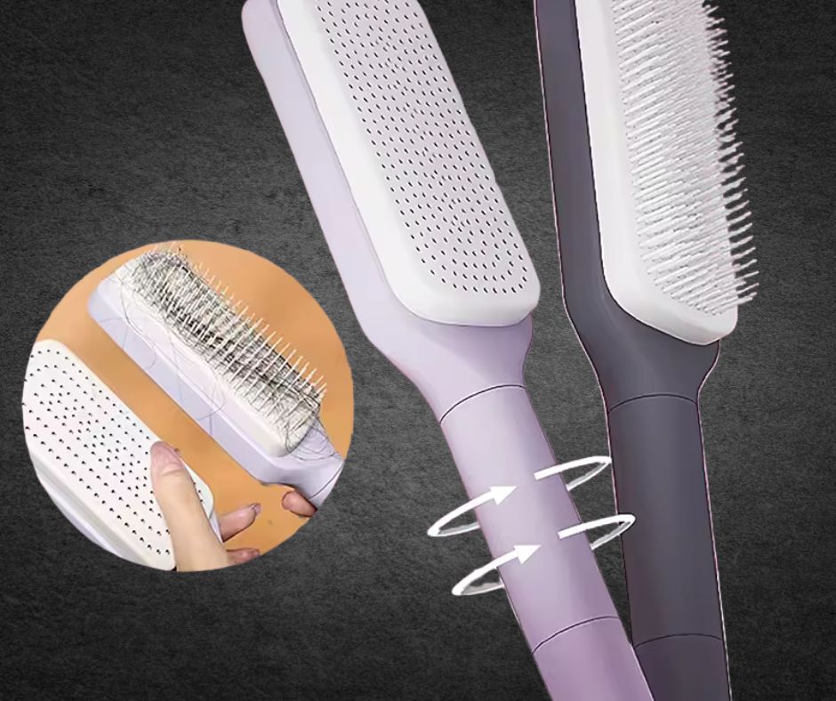 Peigne à cheveux autonettoyant rétractable