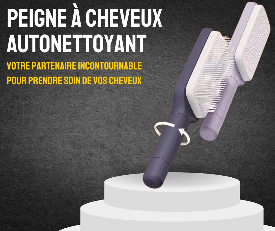 Peigne à cheveux autonettoyant rétractable